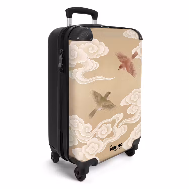 Koffer - Vogels - Vliegen - Beige — 4