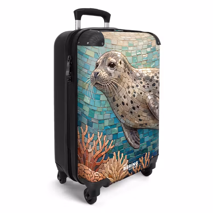 Koffer - Zeehond - Mozaïek - Onderwater - Dieren - Blauw — 4