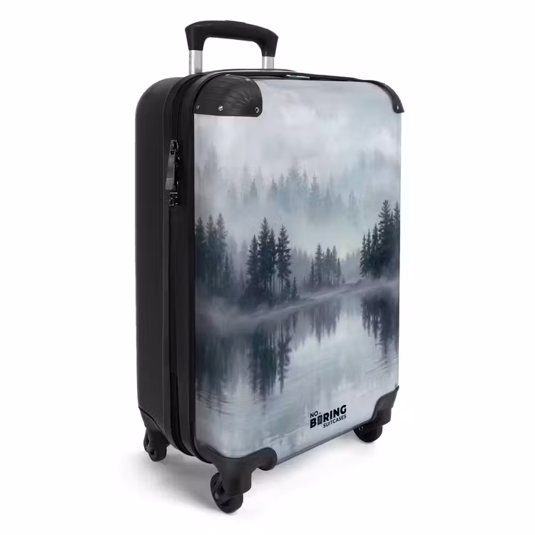 Koffer - Bos - Meer - Mist - Natuur - Grijs — 4