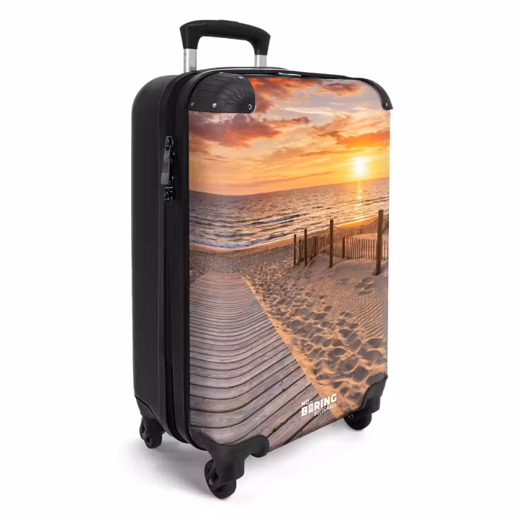 Koffer - Strand - Zonsondergang - Zee - Natuur - Oranje — 4