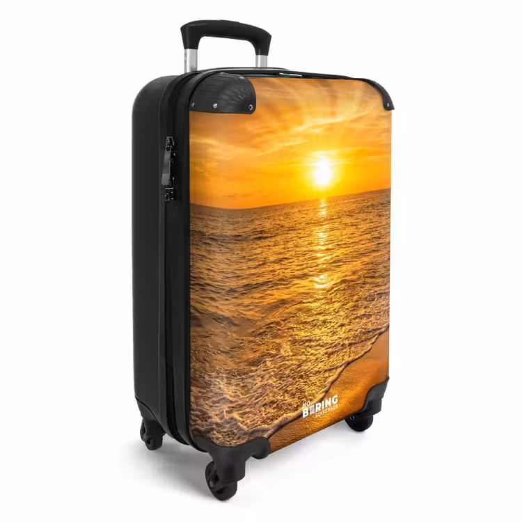Koffer - Zee - Zonsondergang - Golven - Kust - Oranje — 4