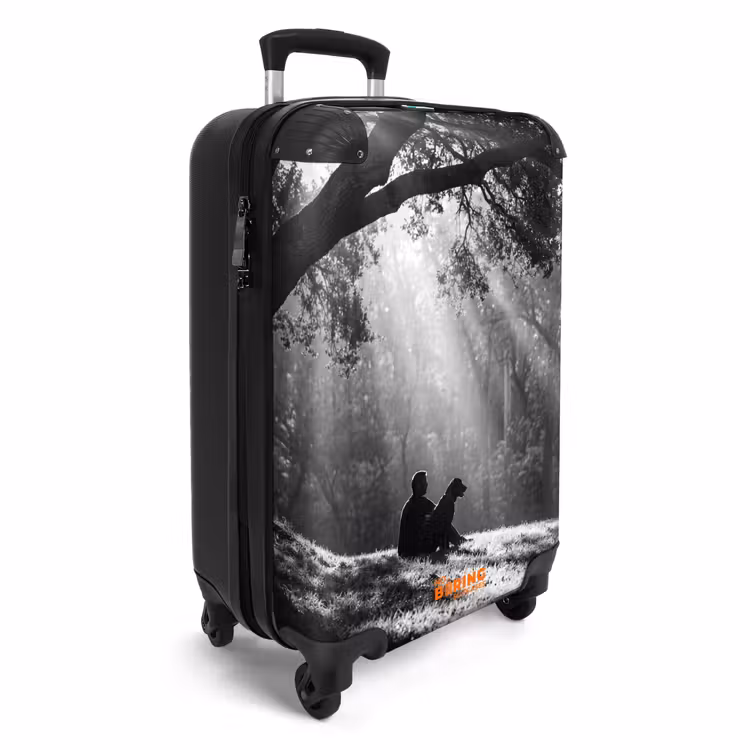 Koffer - Mens - Hond - Natuur - Zwart-wit - Silhouet — 4