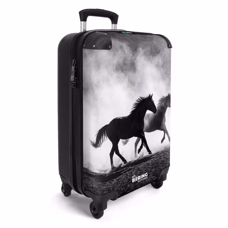 Koffer - Paard - Stof - Zwart-wit - Dieren — 4