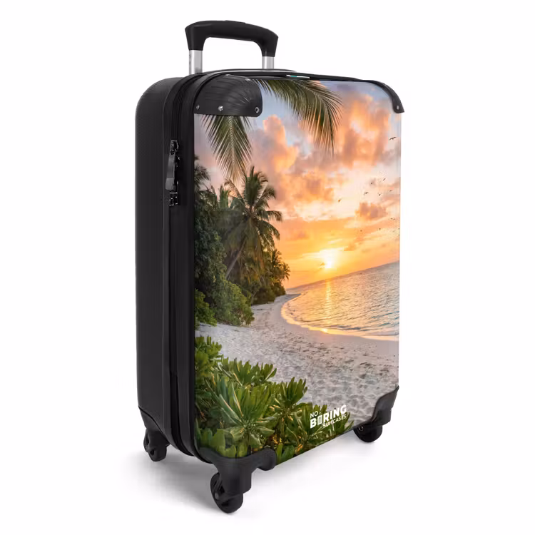 Koffer - Strand - Zonsondergang - Palmbomen - Tropisch - Natuur — 4