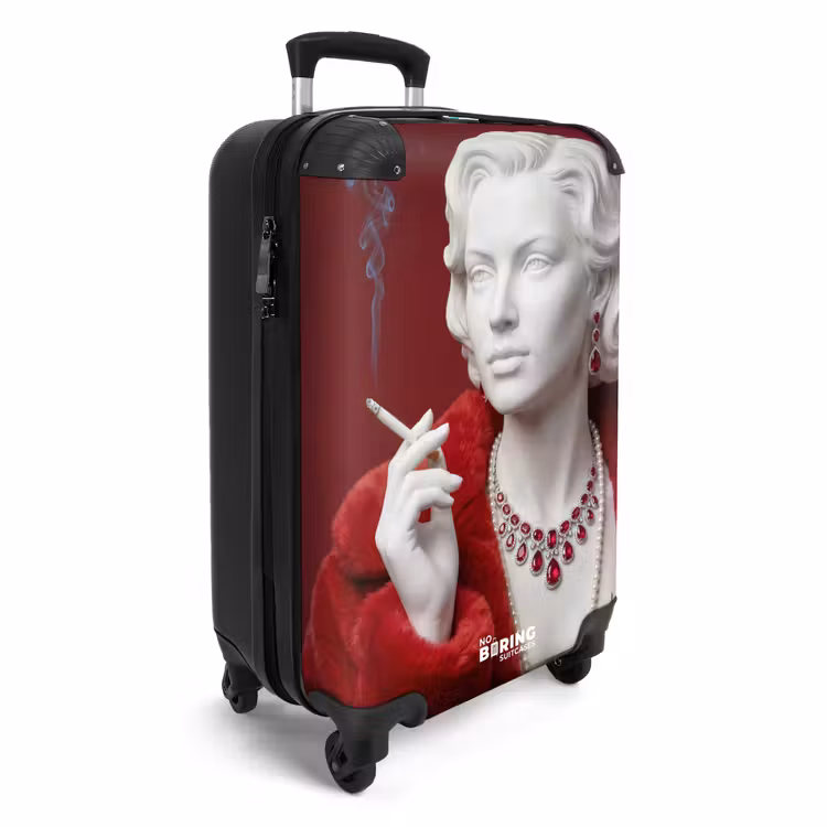 Koffer - Vrouw - Bontjas - Mode - Klassiek - Rood — 4