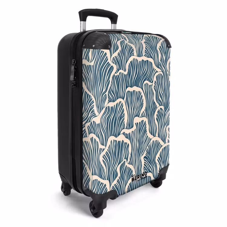 Koffer - Organisch - Blauw - Crème - Schelpen — 4