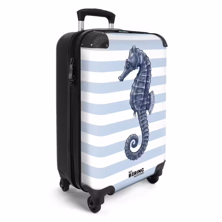 Koffer - Vis - Oceaan - Illustratie - Blauw - Strepen — 4