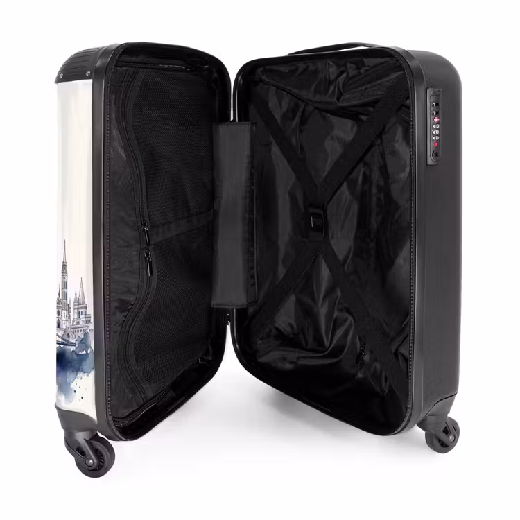 Koffer - Boedapest - Skyline - Architectuur - Aquarel - Blauw — 3