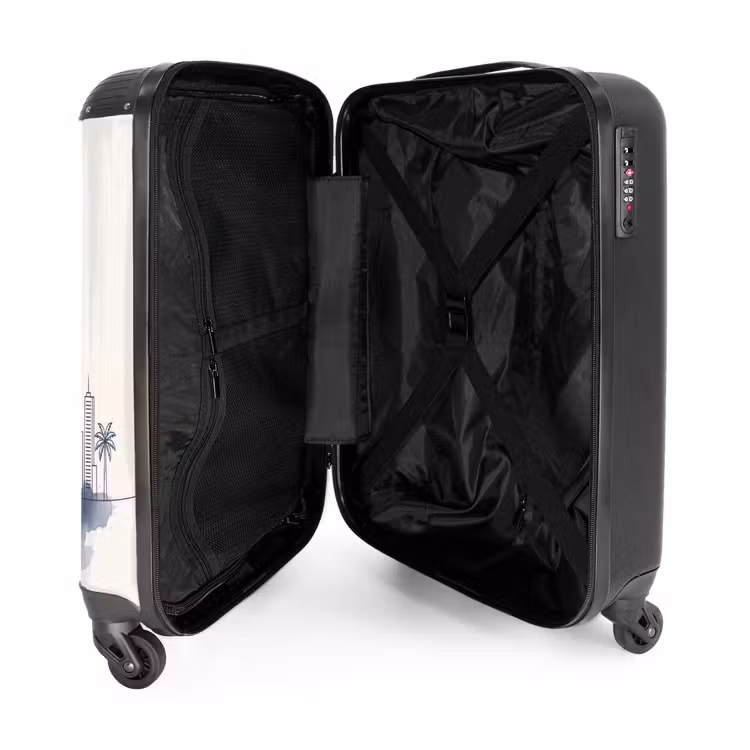 Koffer - Stad - Skyline - Architectuur - Minimalistisch - Blauw — 3
