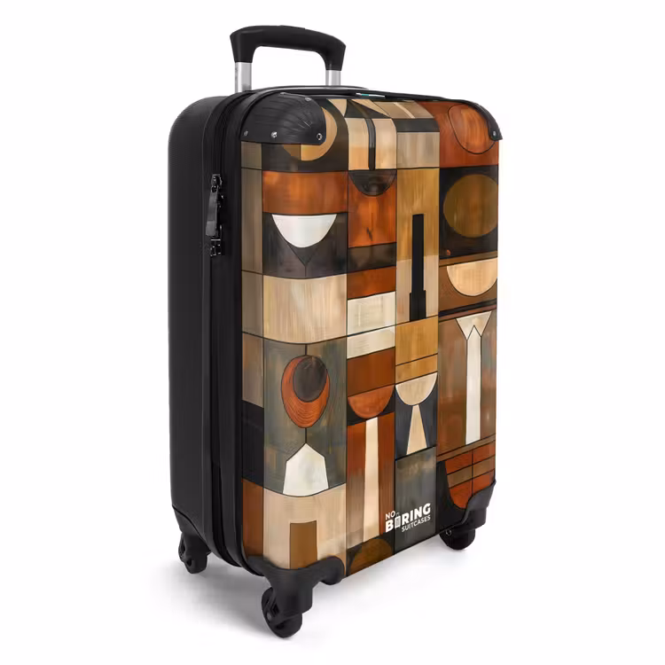 Koffer - Terracotta - Geometrisch - Mid-Century - Patroon — 4