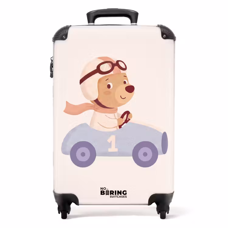 Koffer - Beer - Auto - Kinderkamer - Cartoon - Speels — 1