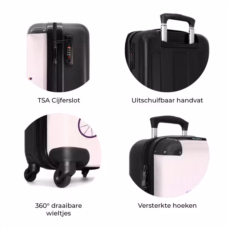 Koffer - Dieren - Fiets - Vriendschap - Illustratie - Roze — 7