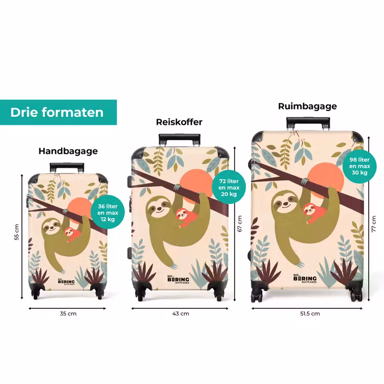 Koffer - Dieren - Moeder - Baby - Natuur - Groen — 8