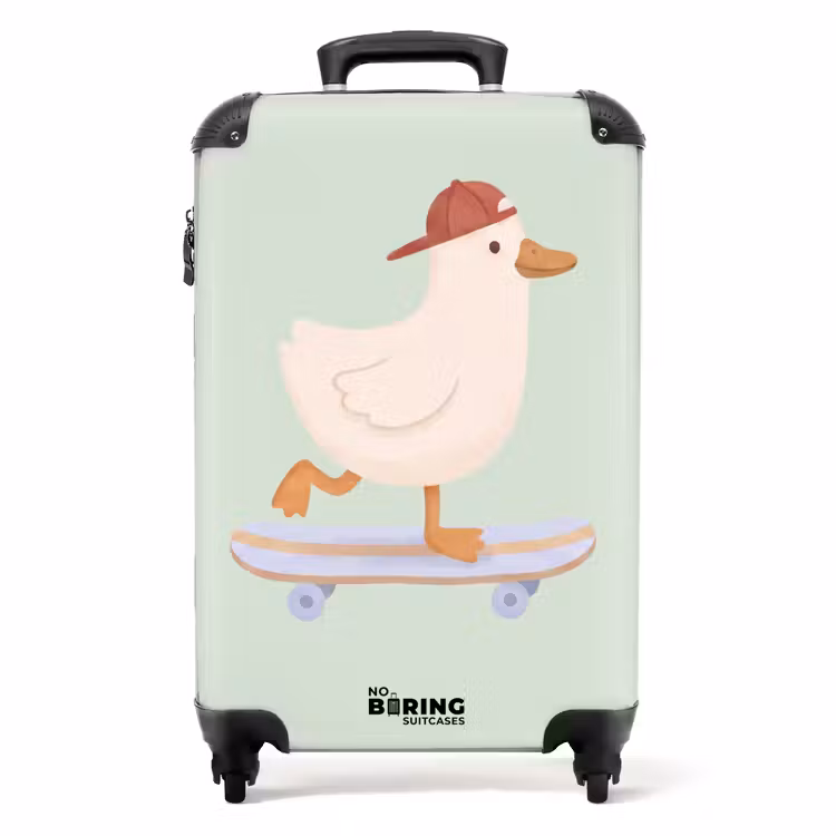 Koffer - Vogel - Skateboard - Dieren - Cartoon - Speels — 1