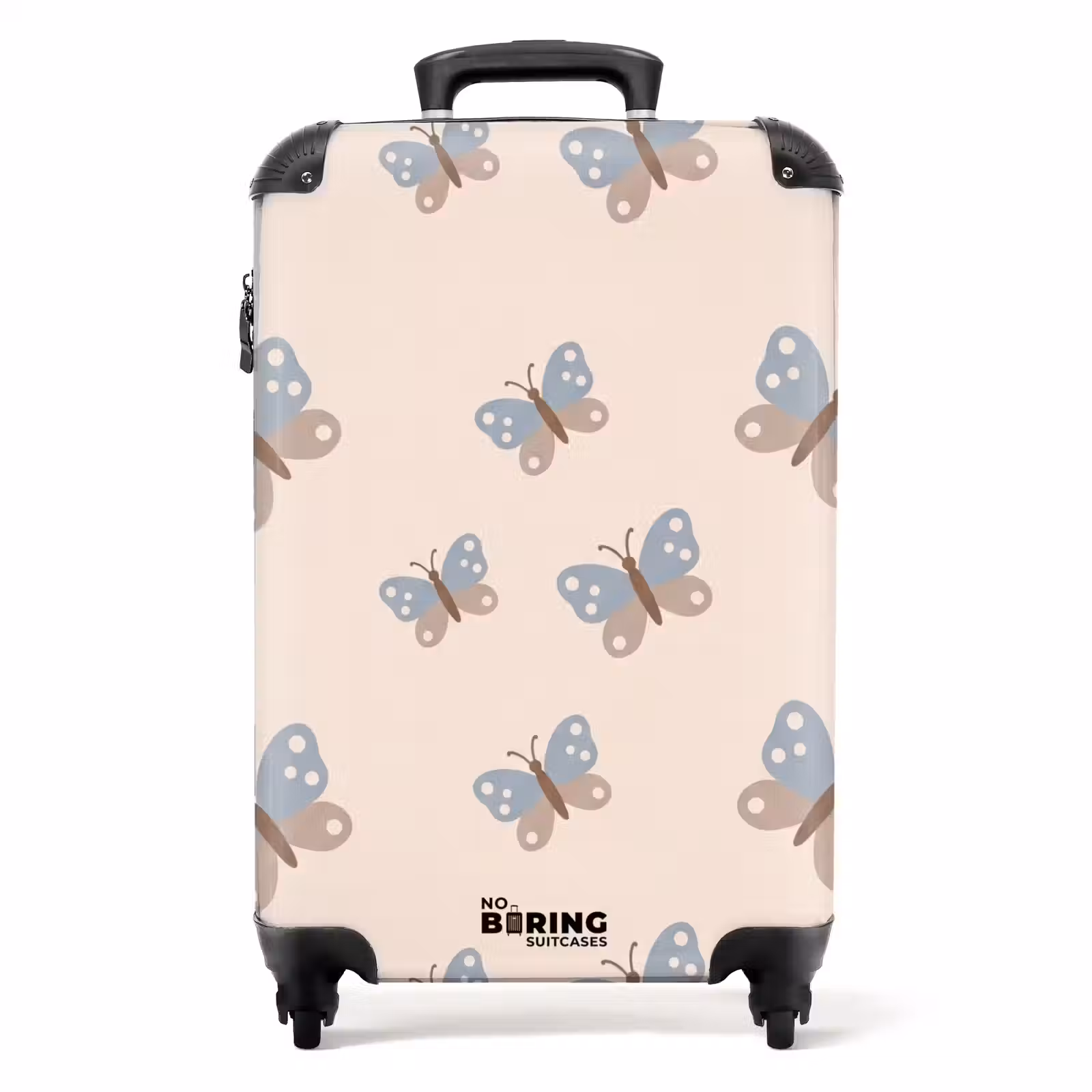 Koffer - Insect - Vlinderpatroon - Abstract - Blauw - Beige — 1
