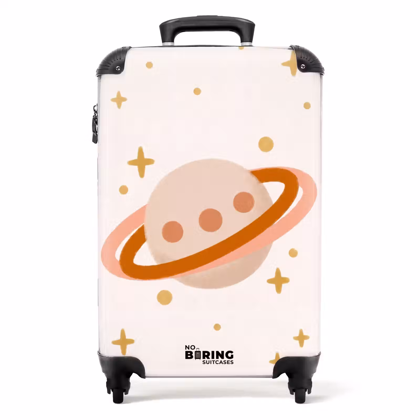 Koffer - Planeet - Ringen - Ruimte - Illustratie - Beige — 1