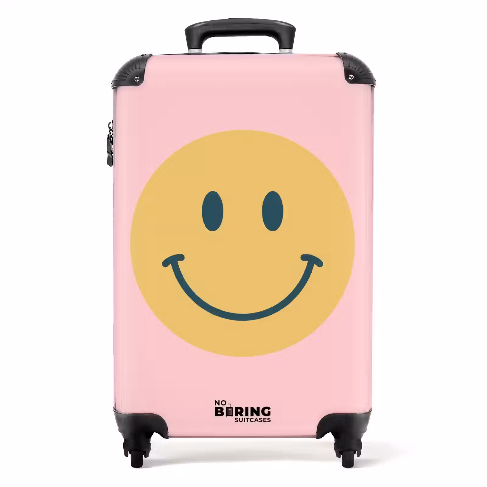 Koffer - Smiley - Geel - Roze - Symbool - Minimalistisch — 1