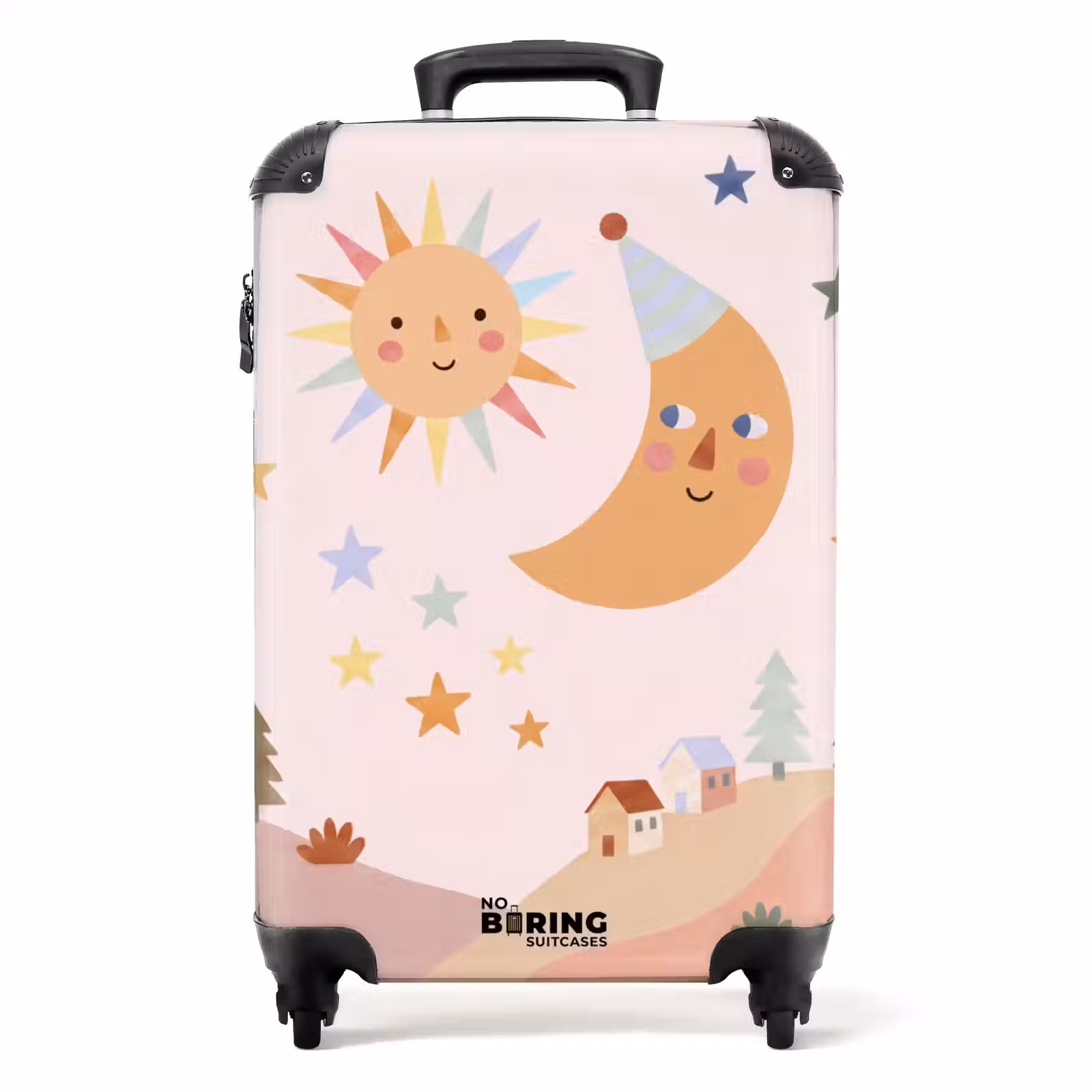 Koffer - Zon - Maan - Sterren - Kinderkamer - Pastel — 1