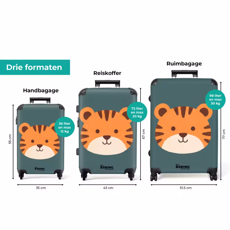 Koffer - Dieren - Kop - Oranje - Illustratie - Modern — 8