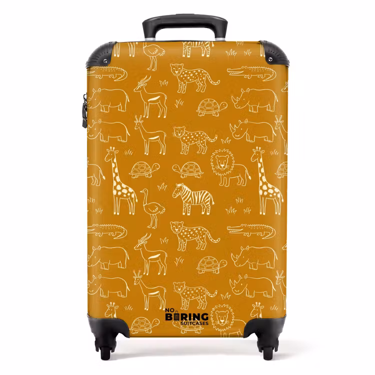 Koffer - Dieren - Safari - Patroon - Kinderlijk - Oker — 1