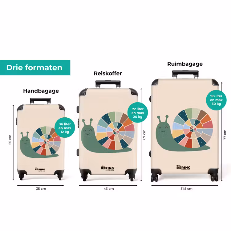 Koffer - Dieren - Slak - Kleurrijk - Illustratie — 8
