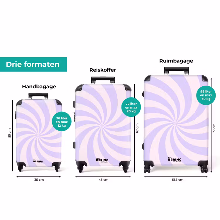 Koffer - Patroon - Spiraal - Abstract - Modern - Paars - Roze — 8