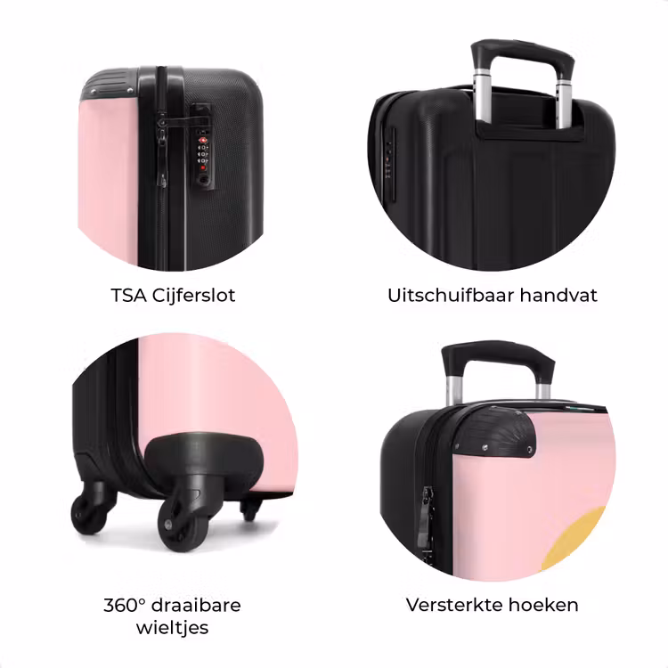 Koffer - Smiley - Geel - Roze - Symbool - Minimalistisch — 7