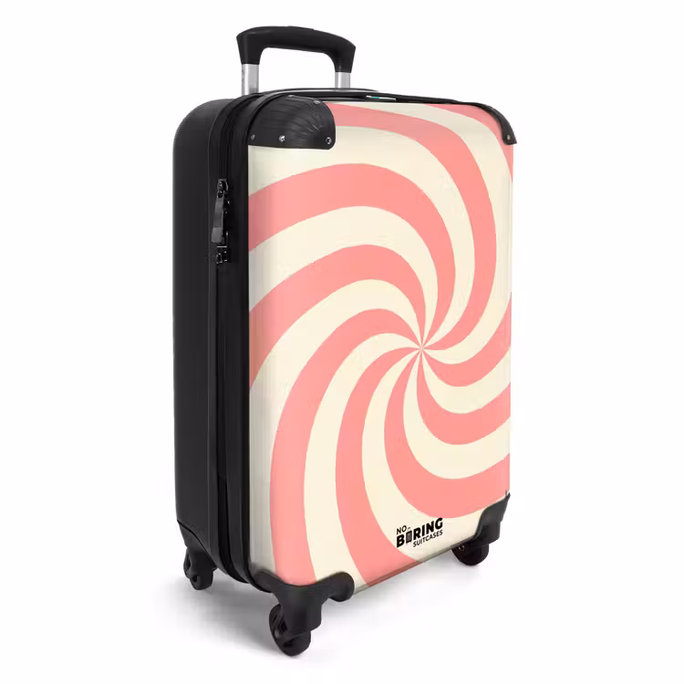 Koffer - Spiraal - Patroon - Abstract - Roze - Beige — 2