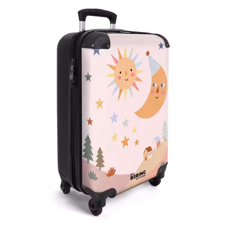 Koffer - Zon - Maan - Sterren - Kinderkamer - Pastel — 2