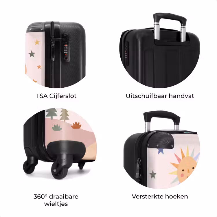 Koffer - Zon - Maan - Sterren - Kinderkamer - Pastel — 7