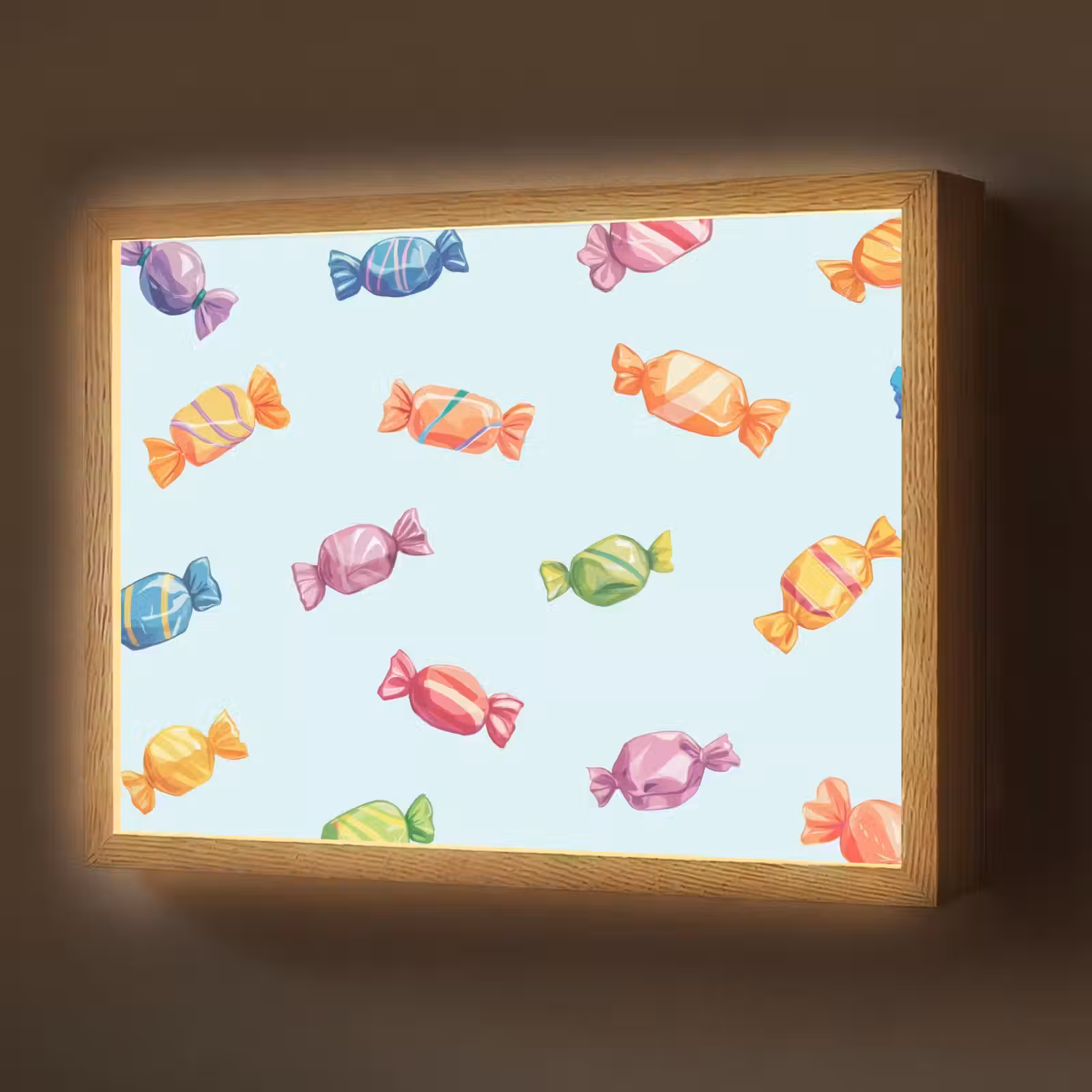 Lightbox - Wandlamp - Blauw - Patroon - Snoep — 1