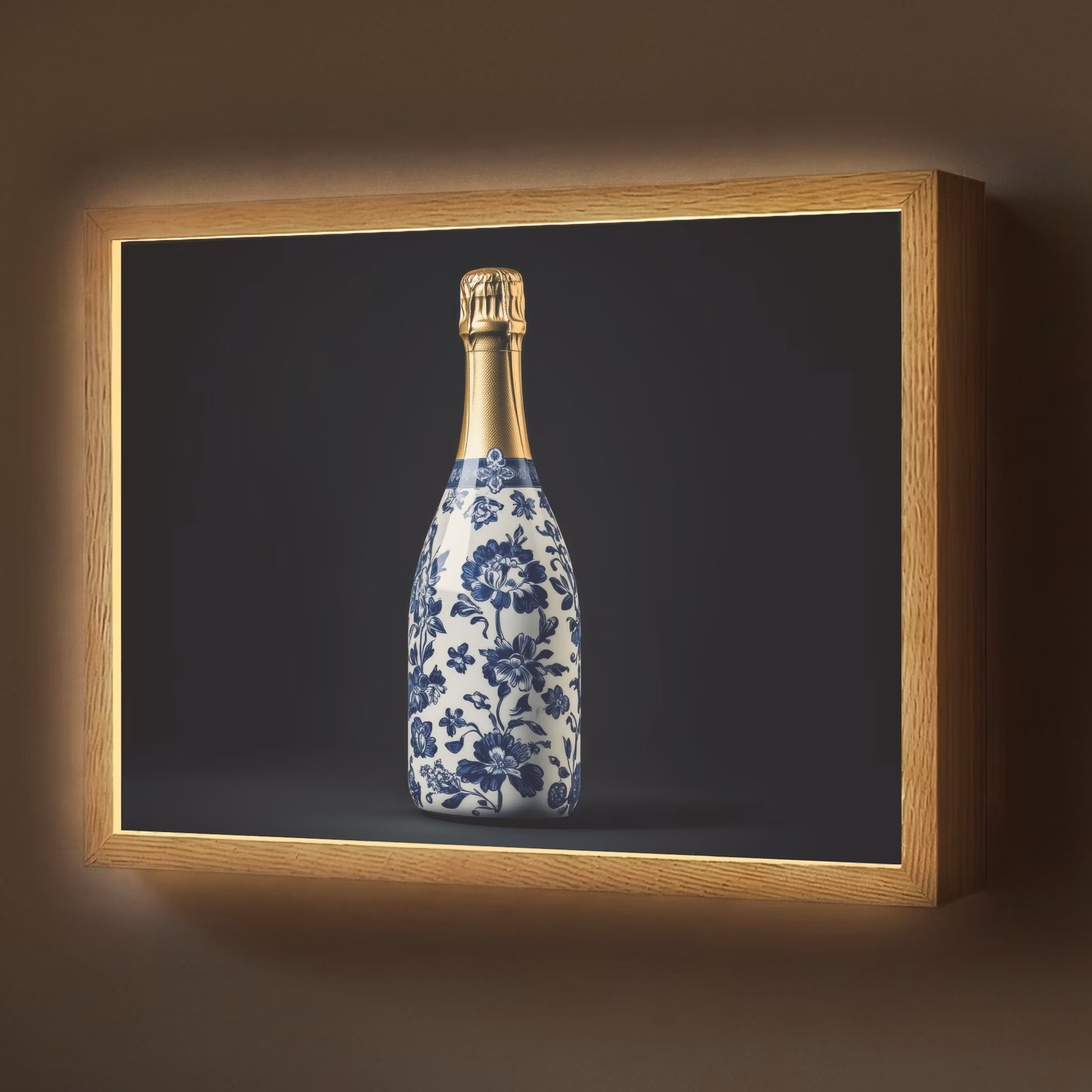 Lightbox - Wandlamp - Champagne - Bloemen - Goud - Chique — 1