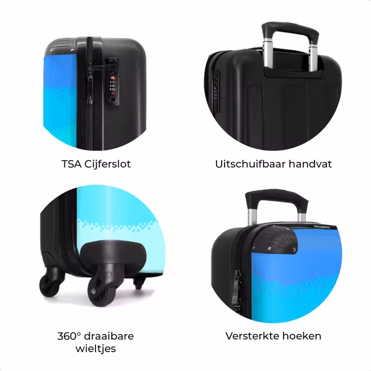 Koffer - Blauw - Pixel - Horizontale strepen — 7