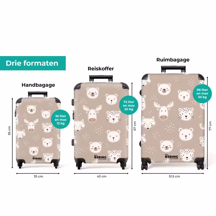 Koffer - Dieren - Patroon - Illustratie - Modern - Beige — 8