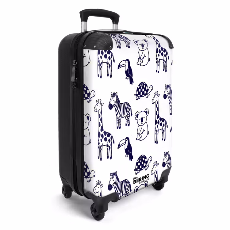 Koffer - Dieren - Patroon - Kinderkamer - Grafisch - Wit - Blauw — 2