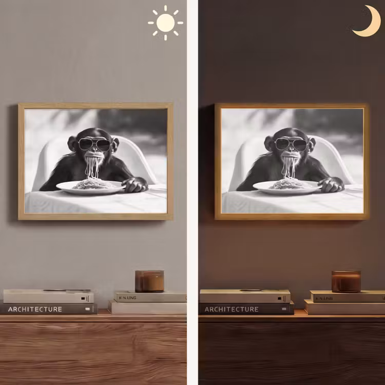 Lightbox - Wandlamp - Aap - Spaghetti - Zonnebril - Zwart wit - Cool - Dier — 6