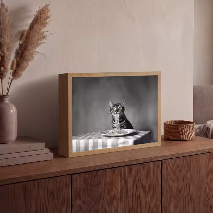 Lightbox - Wandlamp - Bengaal - Kat - Tafelkleed - Zwart - Wit - Dier — 4