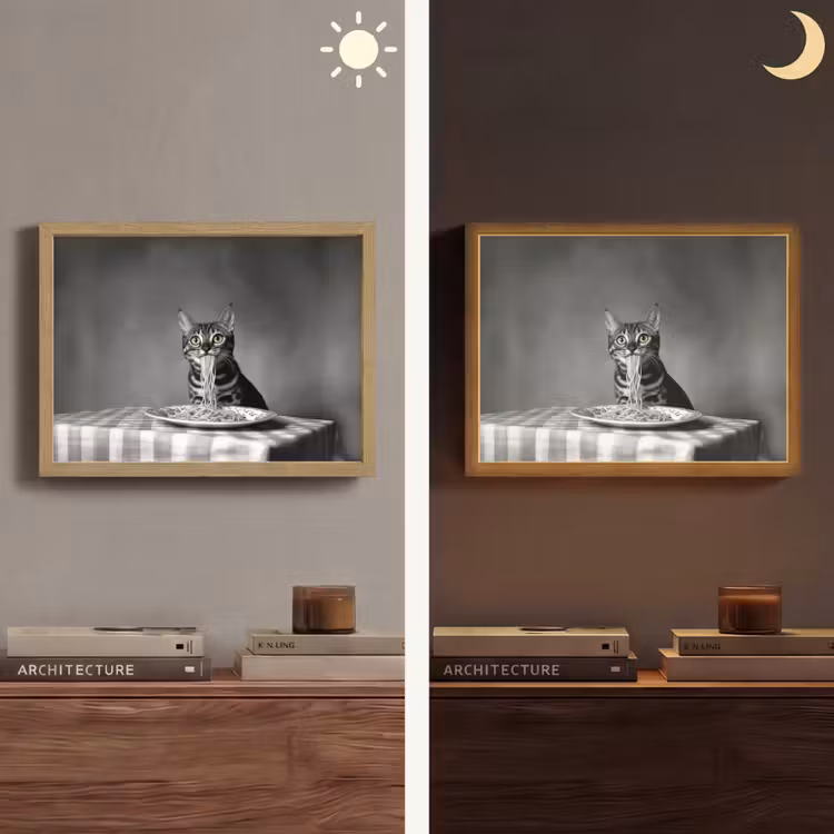 Lightbox - Wandlamp - Bengaal - Kat - Tafelkleed - Zwart - Wit - Dier — 6