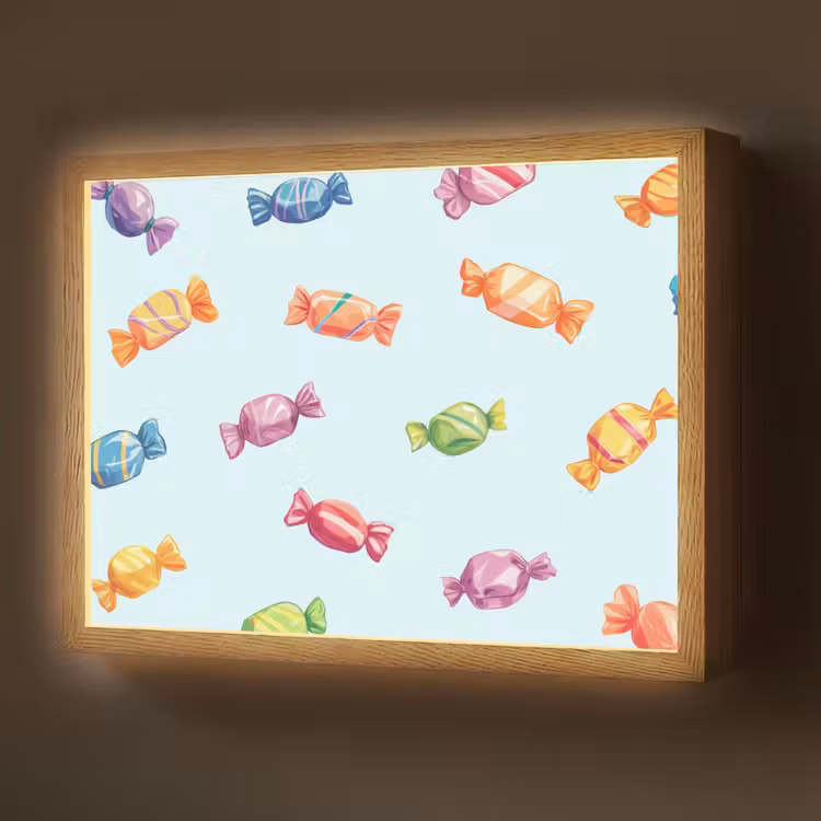 Lightbox - Wandlamp - Blauw - Patroon - Snoep — 1