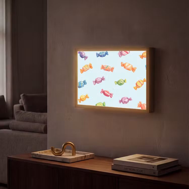 Lightbox - Wandlamp - Blauw - Patroon - Snoep — 2