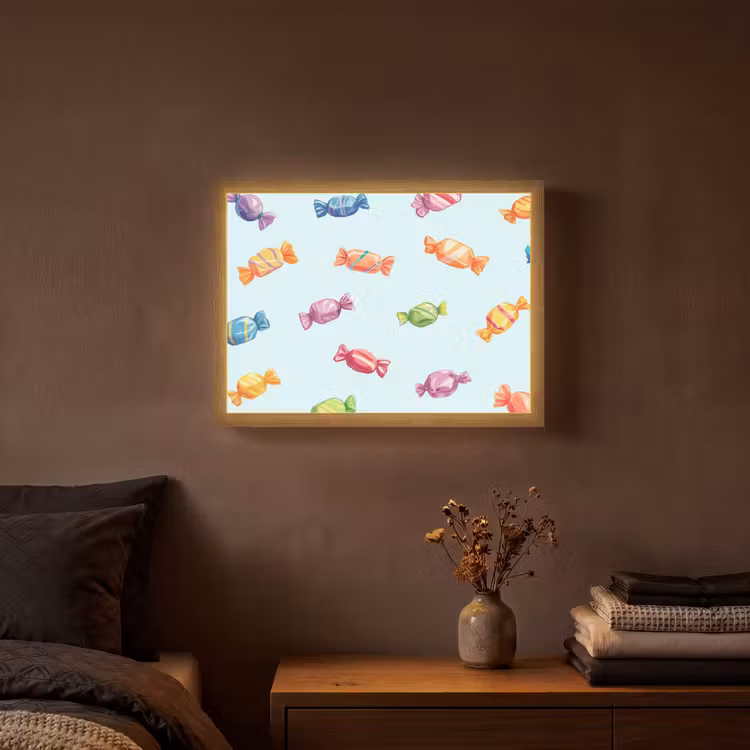 Lightbox - Wandlamp - Blauw - Patroon - Snoep — 3