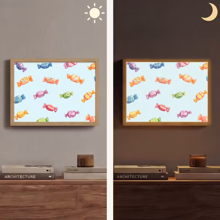 Lightbox - Wandlamp - Blauw - Patroon - Snoep — 6