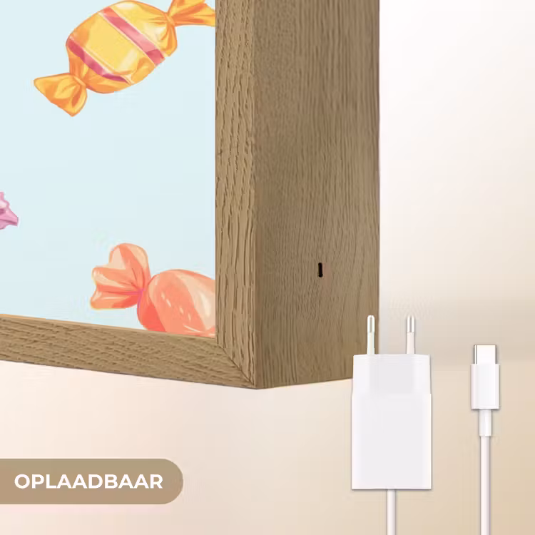 Lightbox - Wandlamp - Blauw - Patroon - Snoep — 7