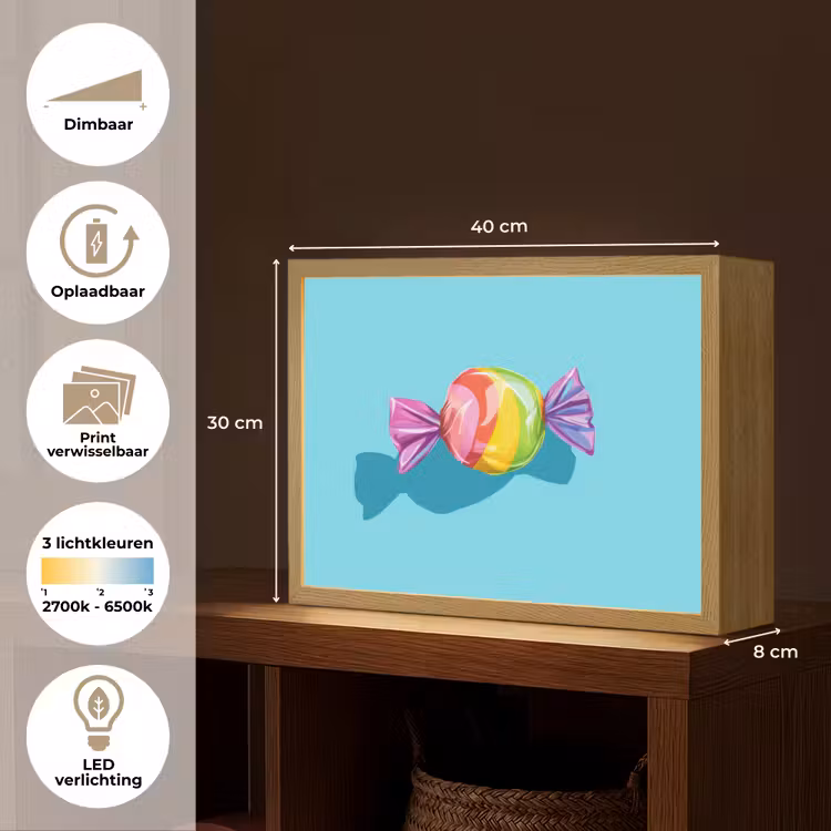 Lightbox - Wandlamp - Blauw - Snoep - Regenboog — 10