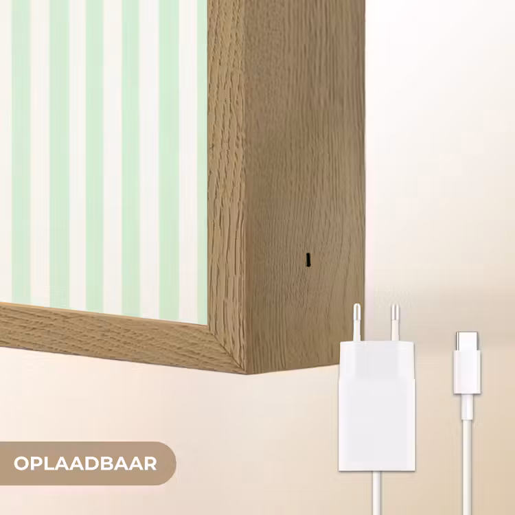 Lightbox - Wandlamp - Bloemen - Ovaal - Strepen - Groen — 7