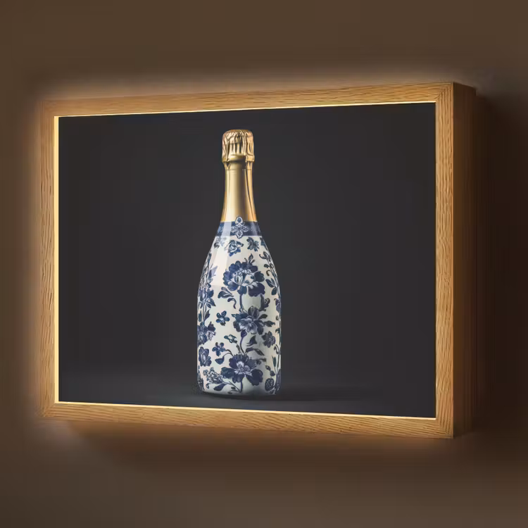 Lightbox - Wandlamp - Champagne - Bloemen - Goud - Chique — 1