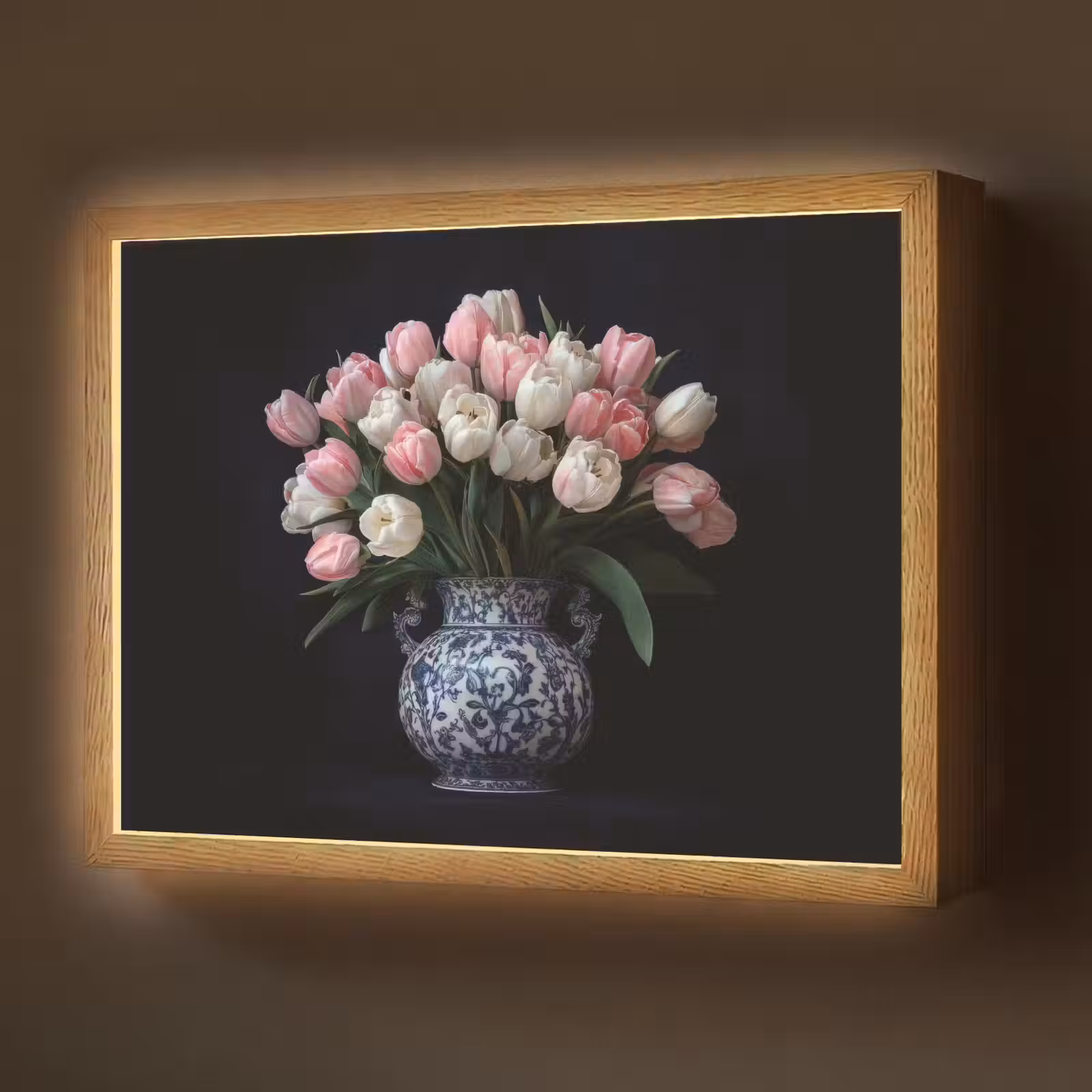 Lightbox - Wandlamp - Bloemen - Roze - Tulpen - Vaas — 1