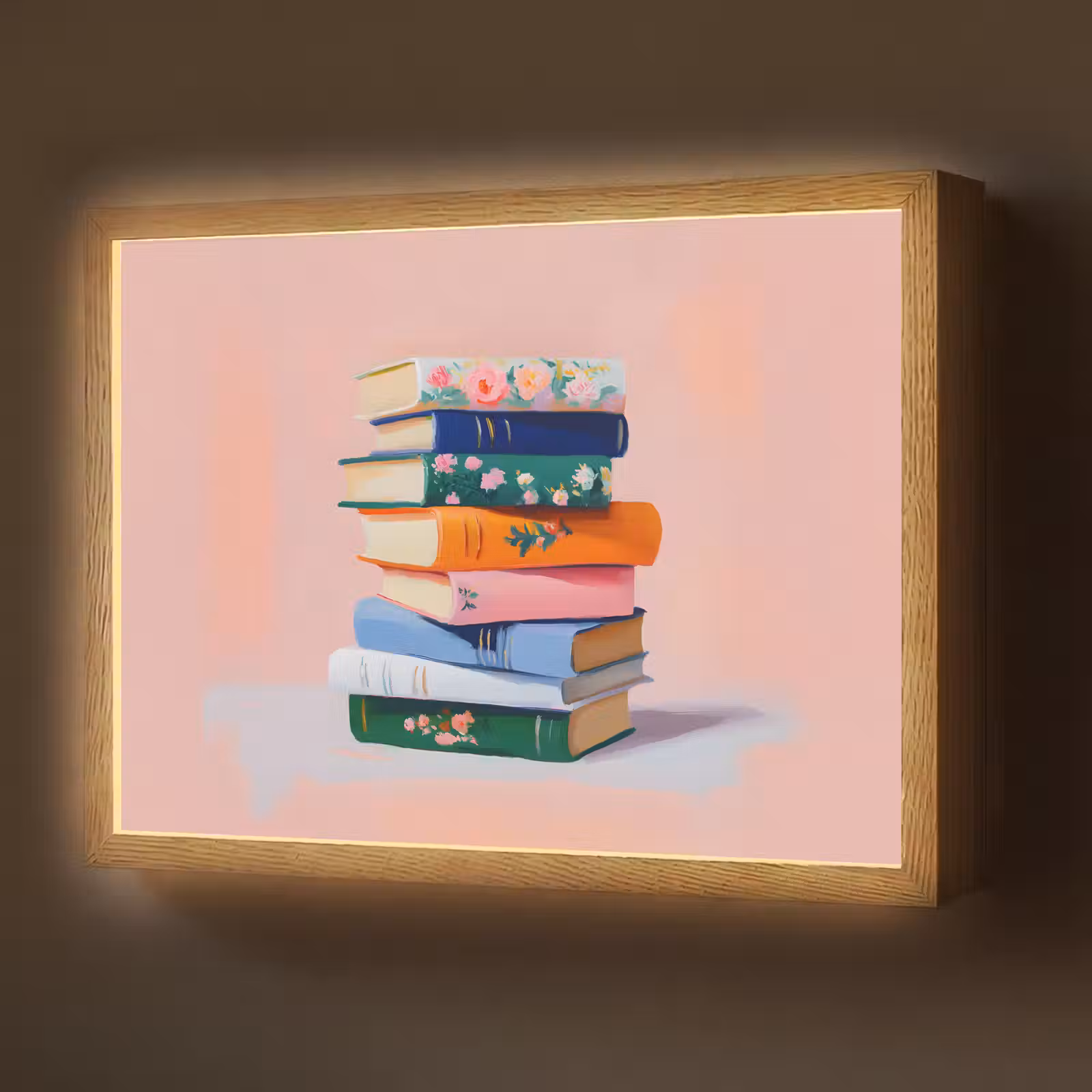 Lightbox - Wandlamp - Boeken - Stapel - Kleurrijk — 1