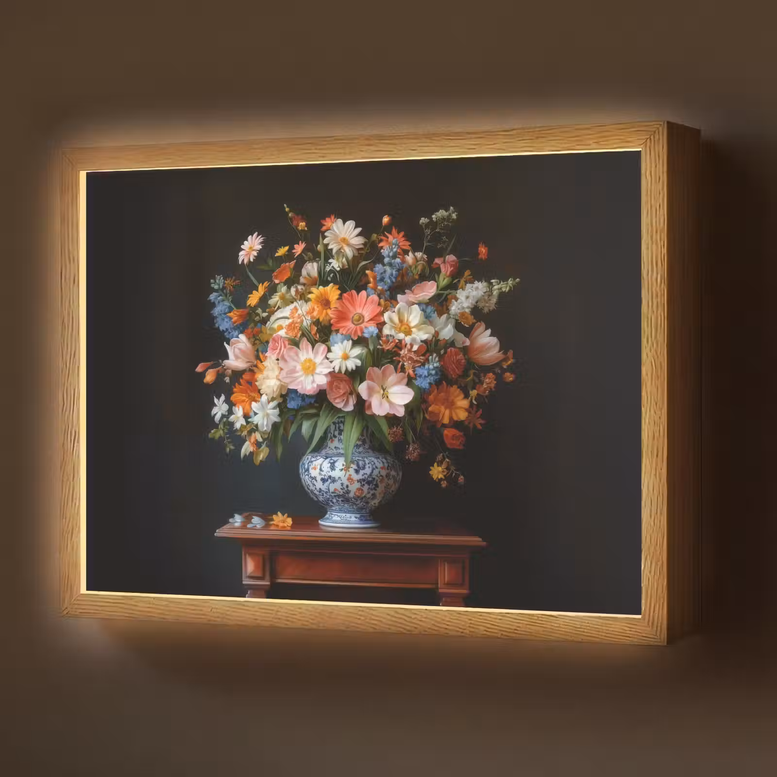 Lightbox - Wandlamp - Boeket - Roze - Bloemen - Vaas — 1