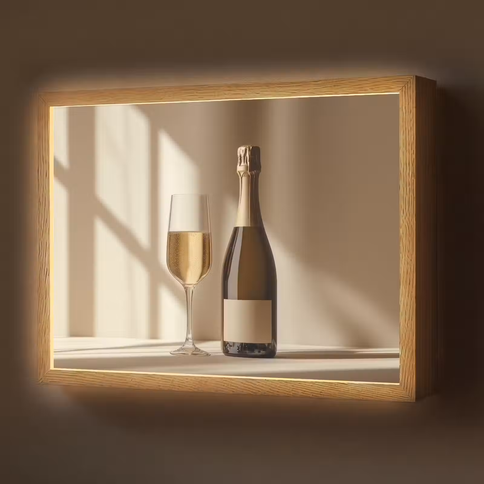 Lightbox - Wandlamp - Champagne - Beige - Schaduw - Bubbels — 1